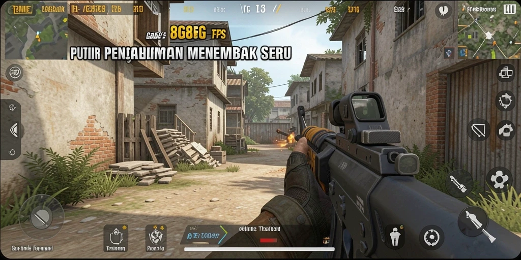 Screenshot gameplay 8G8G menampilkan pertempuran seru dalam game FPS.