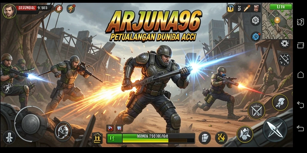 Tangkapan layar gameplay ARJUNA96 dengan aksi mendebarkan.