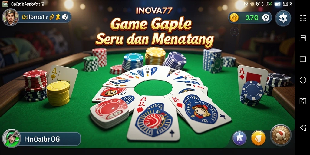 Gambaran gameplay Gaple yang seru di INOVA77.