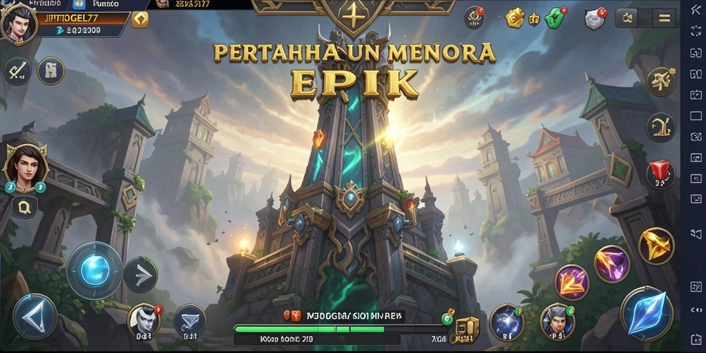 Tangkapan layar JPTOGEL77 menampilkan pertempuran menara yang seru dan strategis.