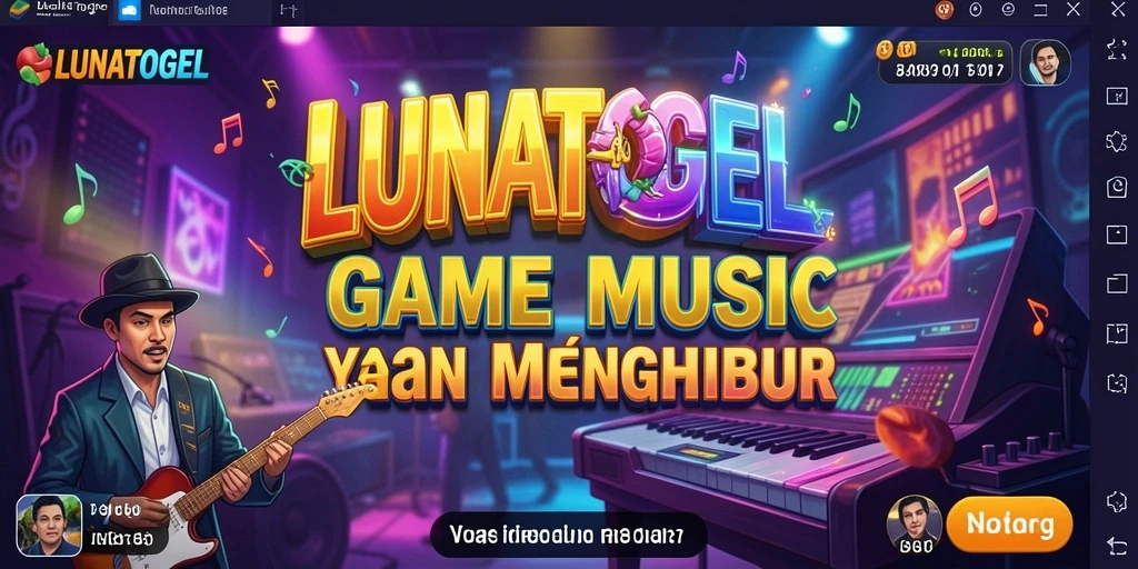 Screenshot gameplay LUNATOGEL menampilkan tantangan musik seru.