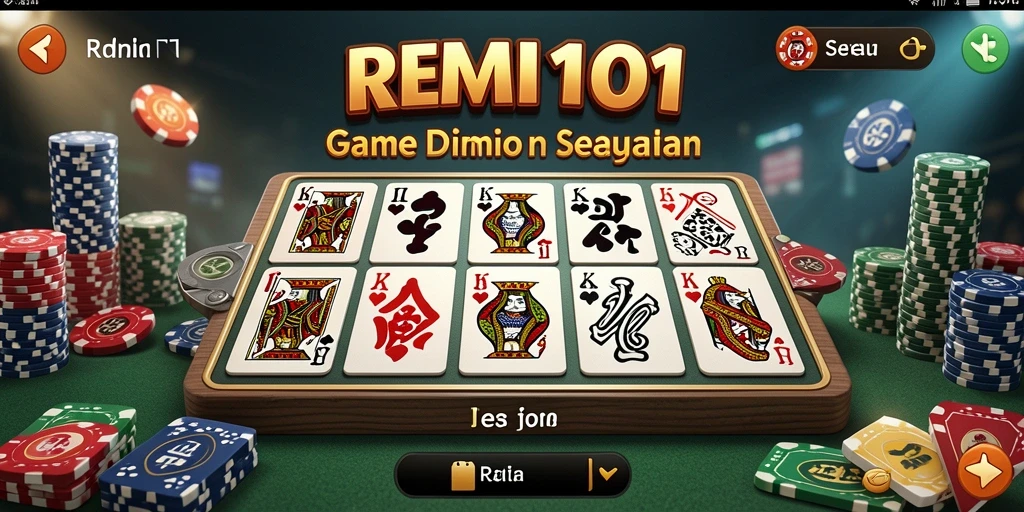Tampilan gameplay seru dari REMI101 dengan domino yang menarik.