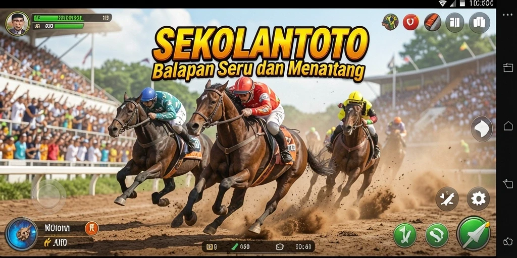 Tampilan gameplay balapan yang seru di SEKOLAHTOTO.