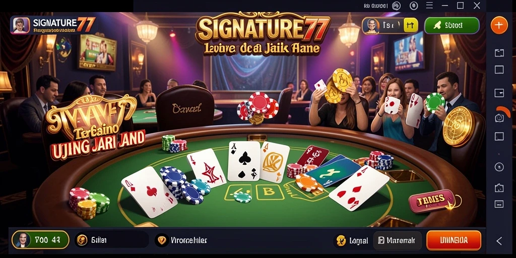 Tampilan gameplay Live Casino yang mendebarkan di SIGNATURE77.